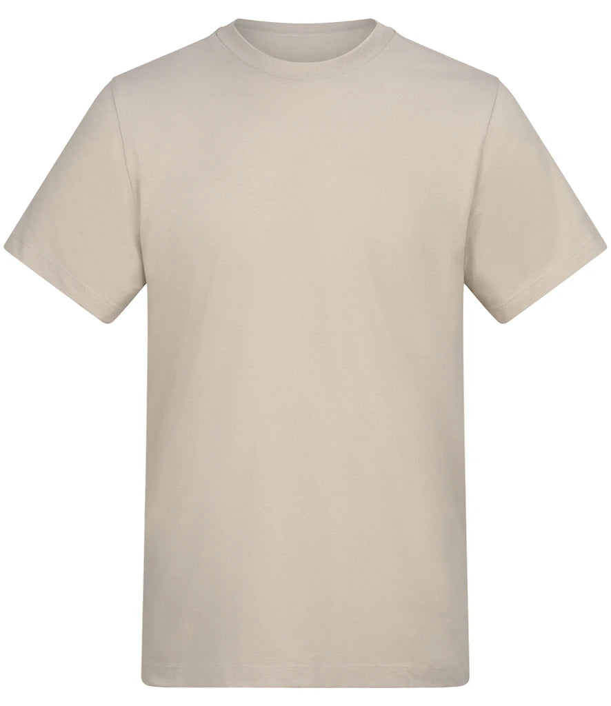 Natural stone coloured t-shirt on a white background
