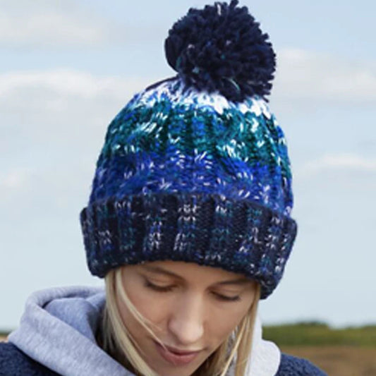 Corkscrew Pom Pom Beanie