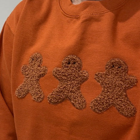 Fluffy Gingerbread Trio Christmas Jumper