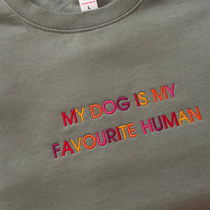 My Dog is My Favourite Human embroidered Sweatshirt