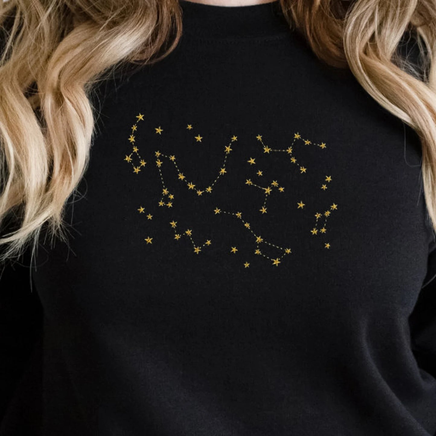 Star Constellation Embroidered Sweatshirt or Hoodie
