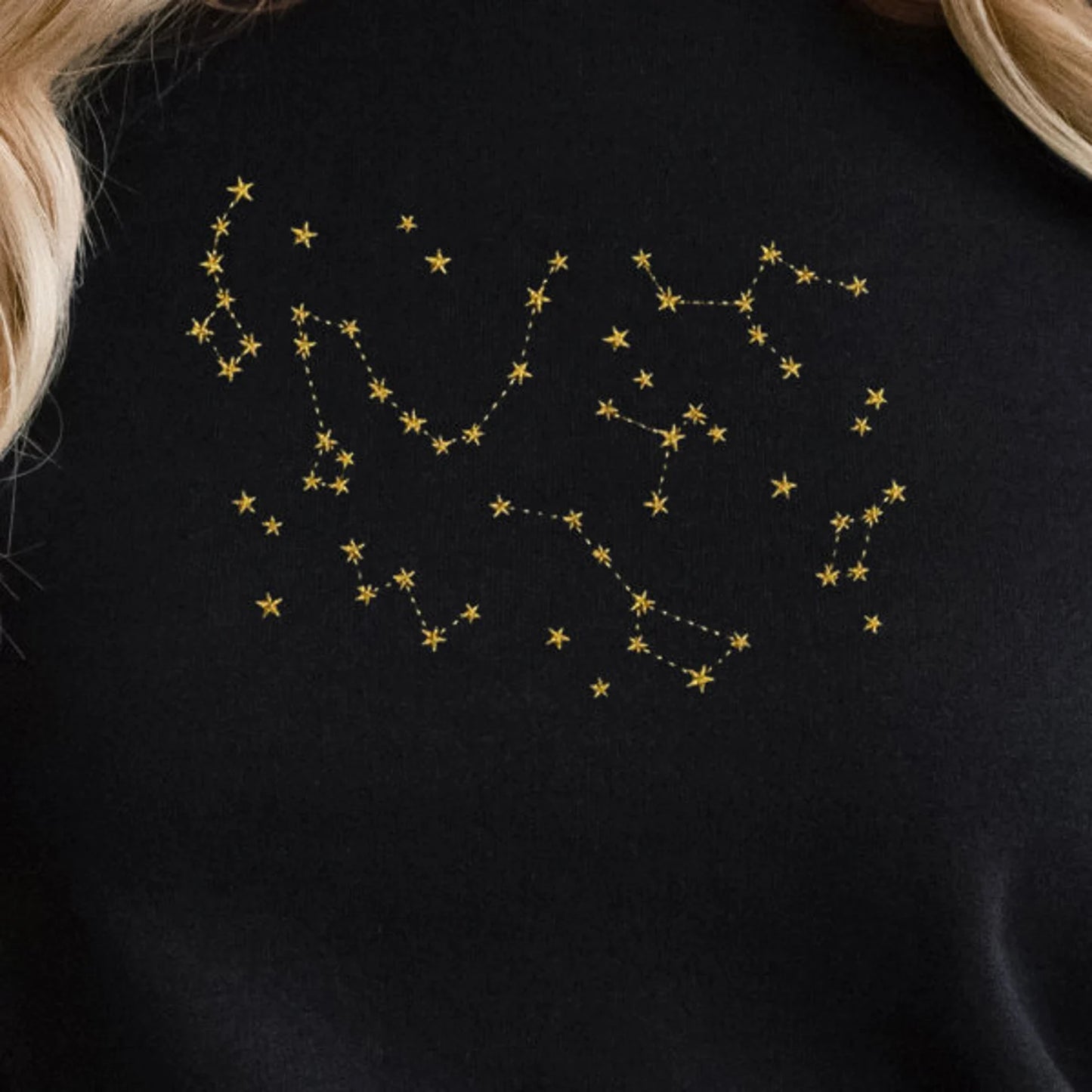 Star Constellation Embroidered Sweatshirt or Hoodie