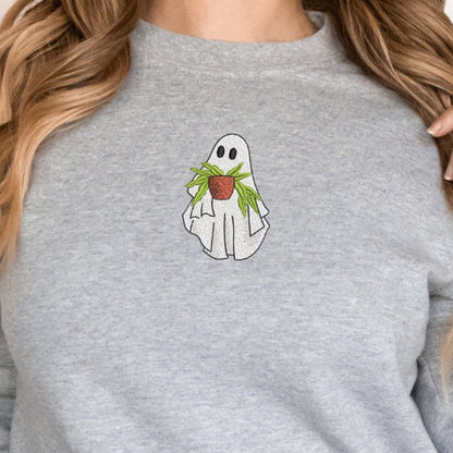 Ghost with Plant embroidered Sweatshirt