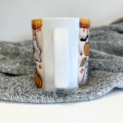 Spooky Vibes Orange Halloween Mug (3D effect)