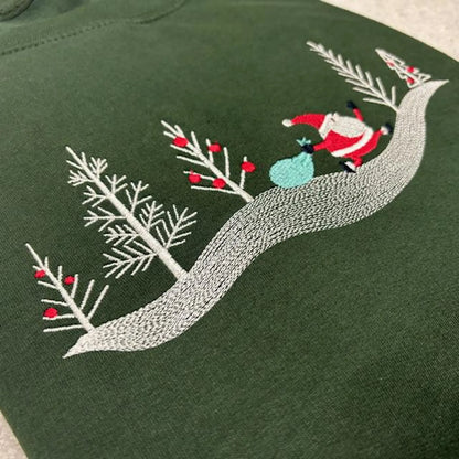 Dashing Santa Embroidered Sweatshirt
