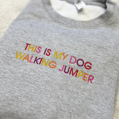 Embroidered Dog Walking Sweatshirt