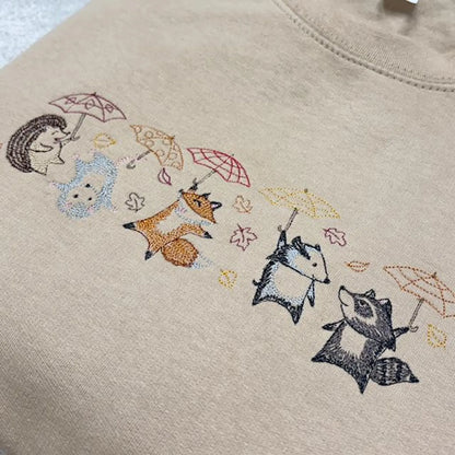 Woodland Animals embroidered Sweatshirt