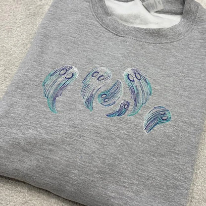 Spooky Sketch Ghost embroidered Sweatshirt