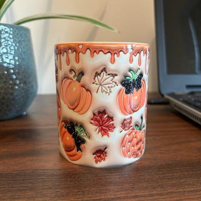 Orange Pumpkin Spice Halloween Mug (with 3D effect)