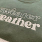 Sweater Weather Earthy Green Embroidered Sweatshirt: Medium 42" Chest