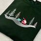Embroidered Dashing Santa Sweatshirt: Forest Green, Medium 42" Chest