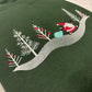 Embroidered Dashing Santa Sweatshirt: Forest Green, Medium 42" Chest
