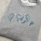 Embroidered Ghost Sketch Sweatshirt: Heather Grey  XL 50" Chest