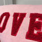 Embroidered LOVE Fluffy Boucle Sweatshirt: Medium 42" Chest