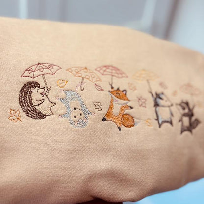 Embroidered Woodland Animals Sweatshirt: Medium 42” Chest