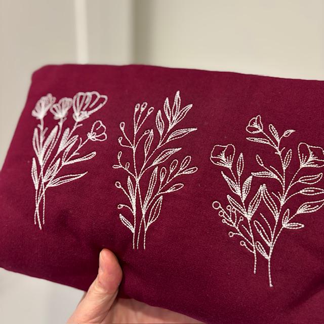Wildflower Embroidered Sweatshirt: Burgundy Medium 42” Chest
